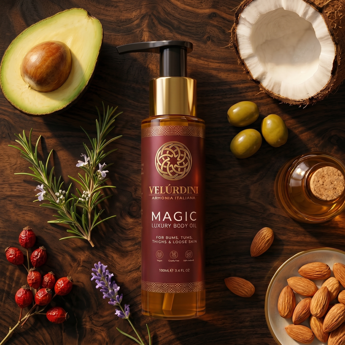 pure botanical body oil for cellulite and skin firming